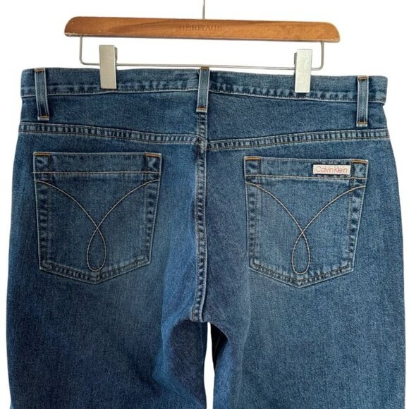 Y2K Calvin Klein Mid Rise Loose Fit Straight Leg Stretch Jeans Size 14 - Picture 4 of 12